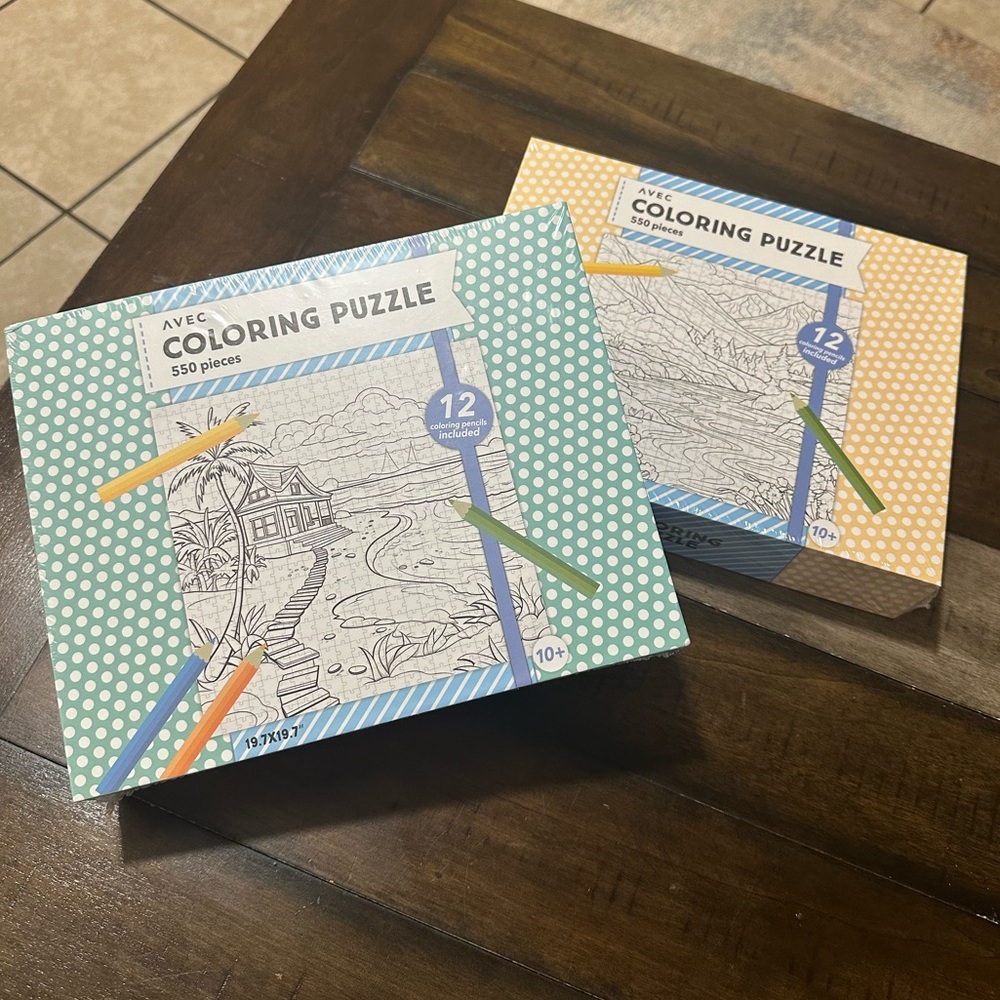 2 Coloring Puzzles with 12 Pencils